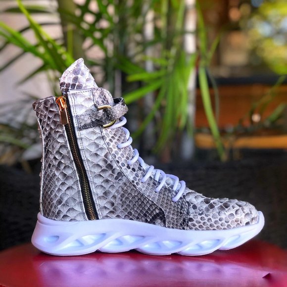 Python Snakeskin High Top Sneakers - Picture 7 of 17
